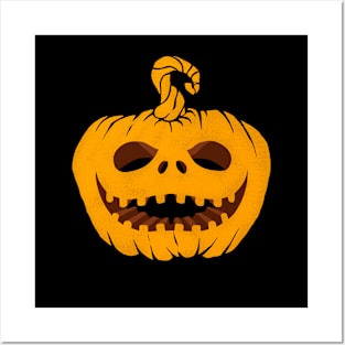 skeleton pumpkin Posters and Art